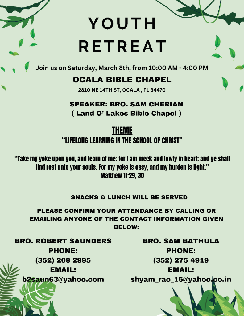 2025 Youth Retreat Flyer